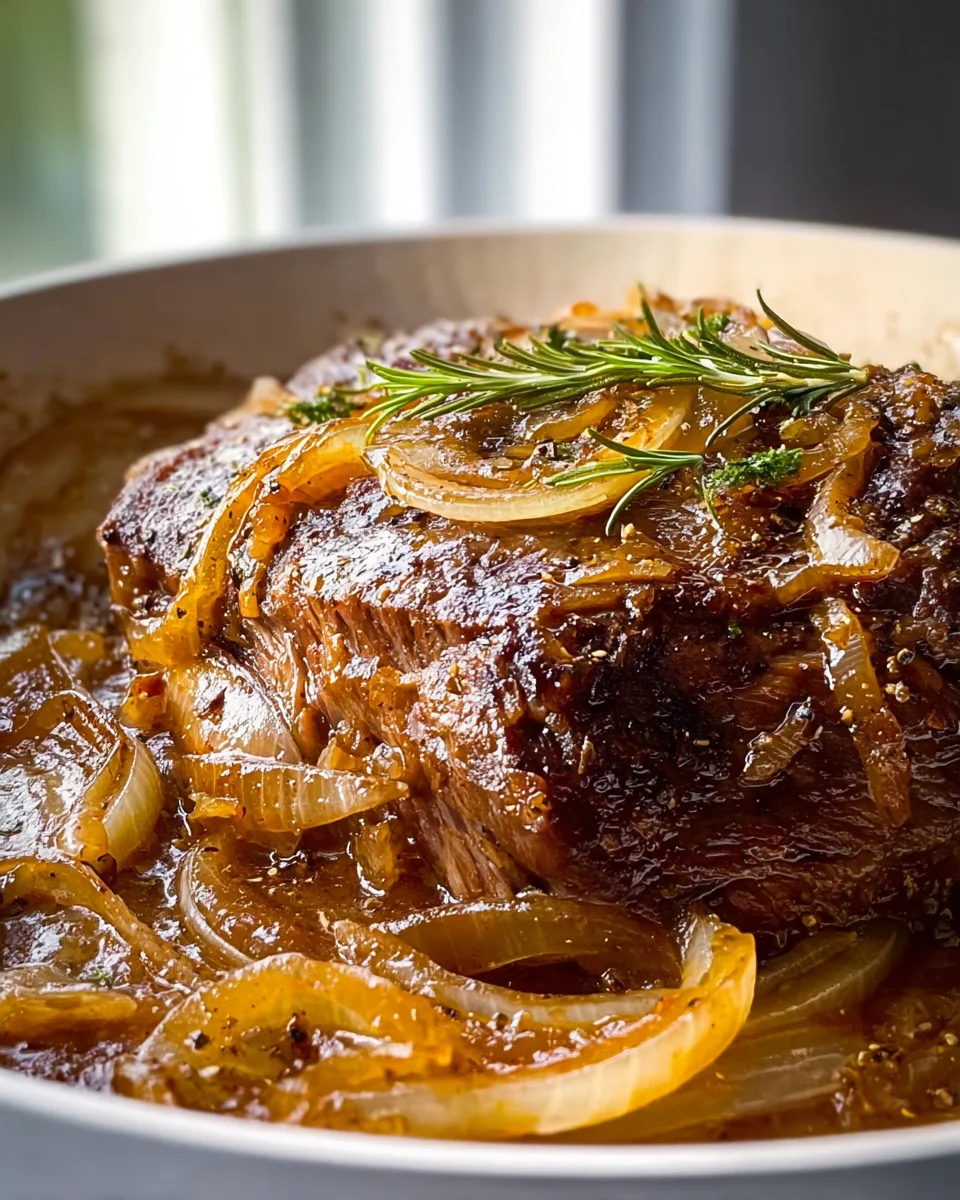 Herzhafter französischer Zwiebel-Rinderbraten für Gemütlichkeit