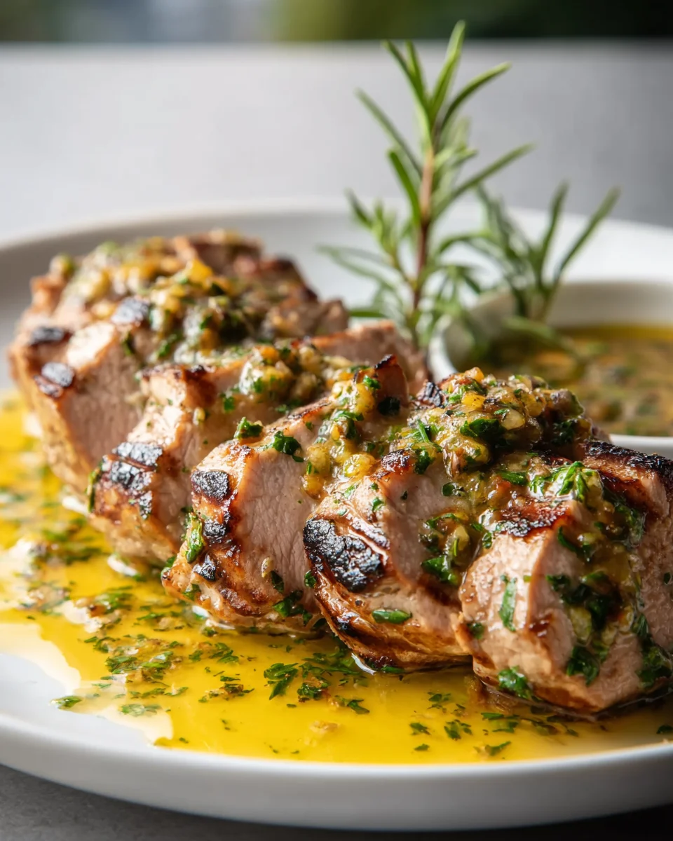 Saftiges Schweinefilet in würziger Senf-Kräutersauce