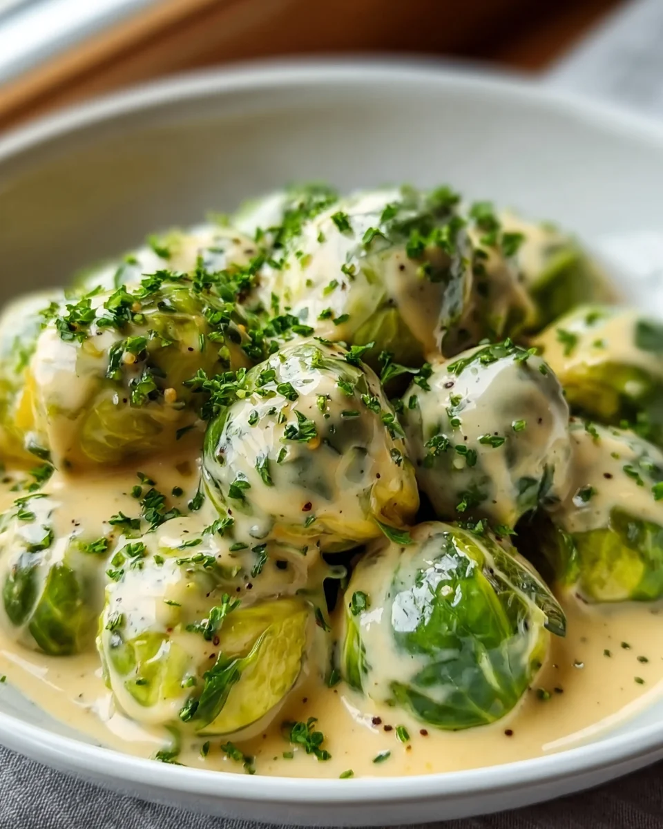 Cremiger Rosenkohl in Frischkäse-Senfsauce – einfach lecker!