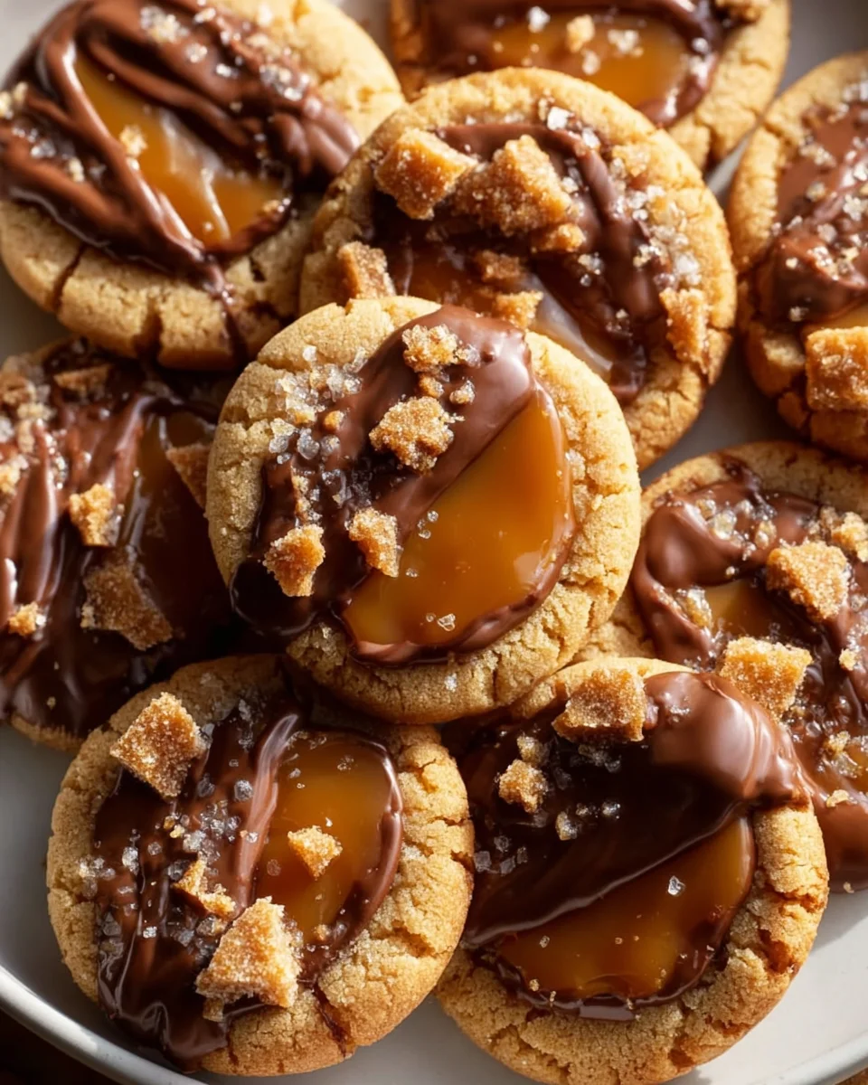Dekadente Chewy Twix Cookies mit Karamell und Schokoladenguss