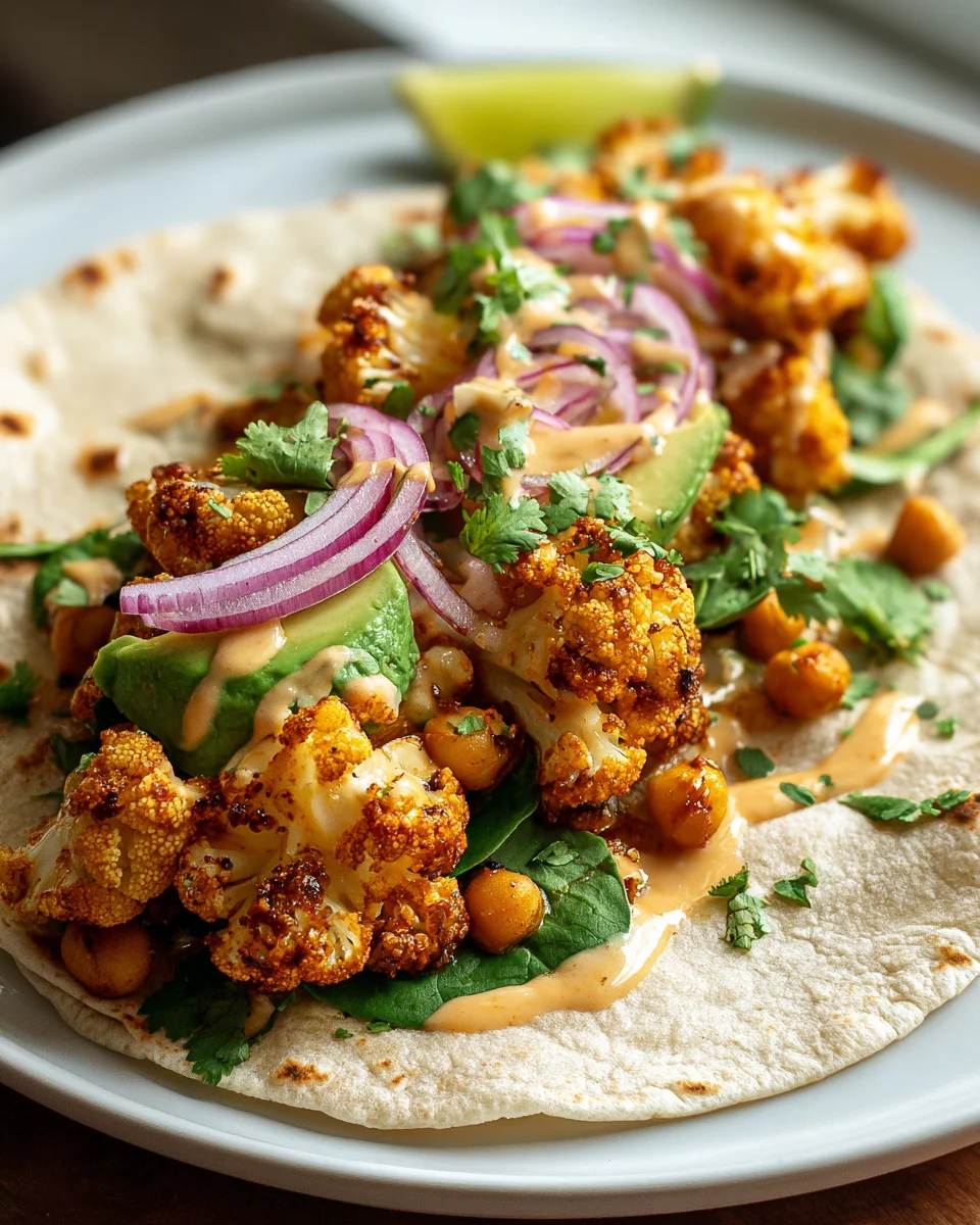 Chili Limetten Kichererbsen Blumenkohl Wrap – Gesund & Lecker!