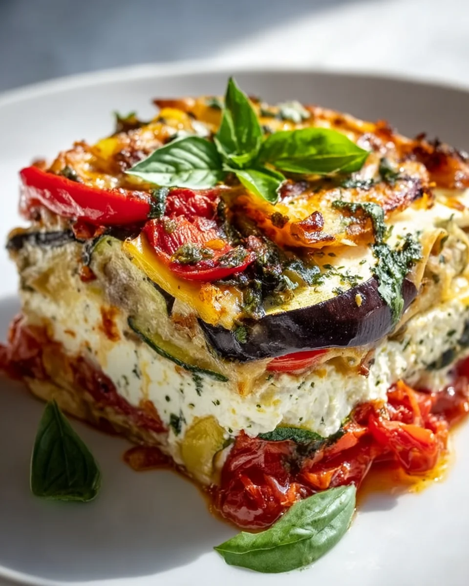 Mediterrane Gemüse-Lasagne mit cremiger Ricotta genießen