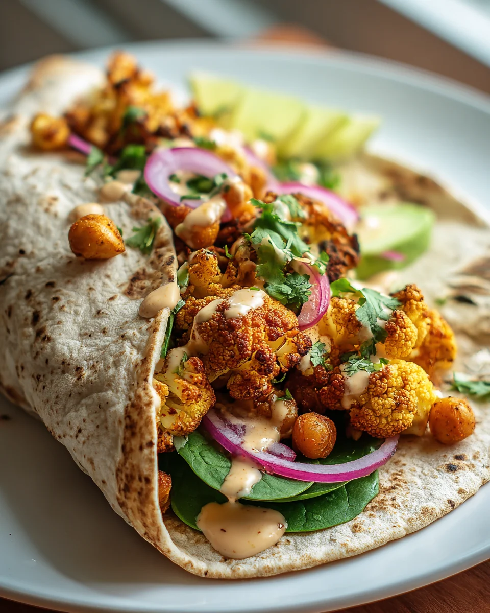 Chili Limetten Kichererbsen Blumenkohl Wrap – Gesund & Lecker!