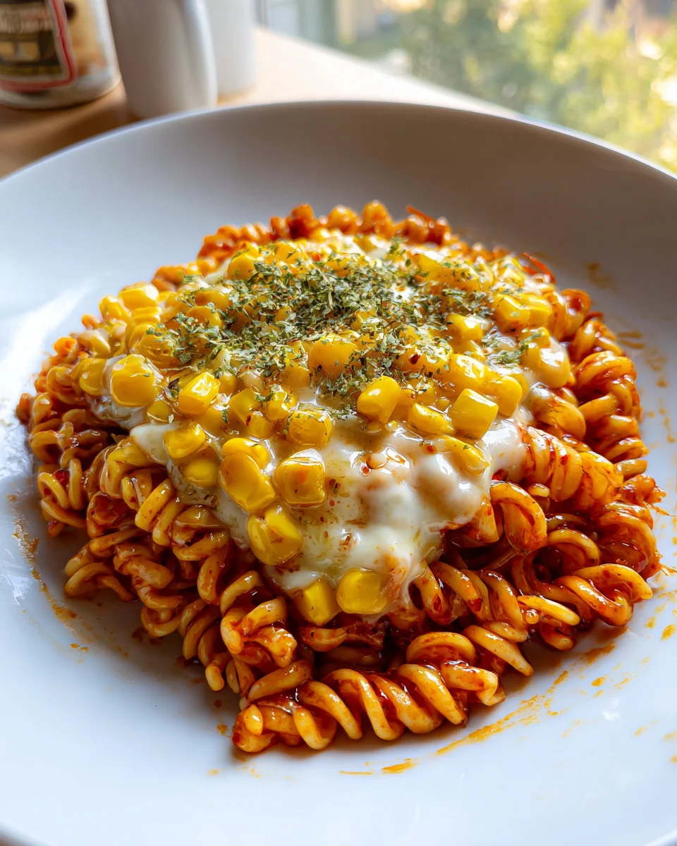 Scharfe Koreanische Mais-Käse Nudeln: So geht's schnell & lecker