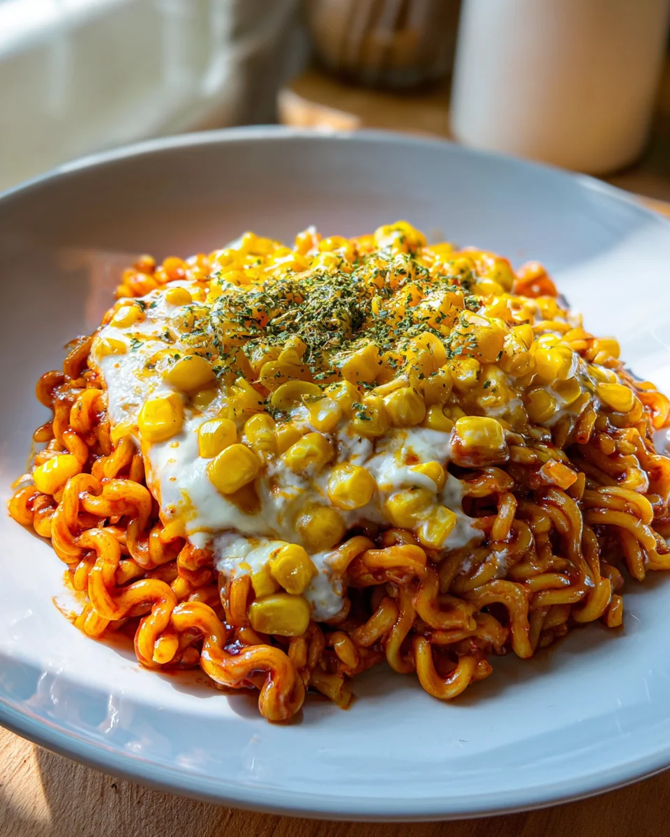 Scharfe Koreanische Mais-Käse Nudeln: So geht's schnell & lecker