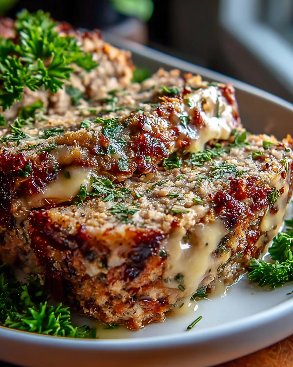 Saftiger Knoblauch-Parmesan-Hühnchen-Fleischlaib Rezept