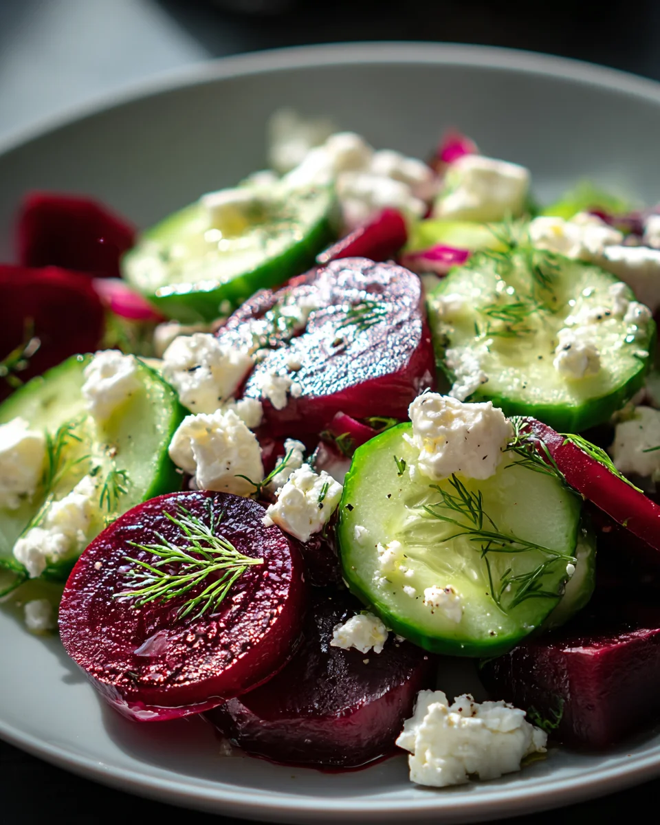 Leckerer Rote-Bete-Salat mit Feta und Gurken Rezept