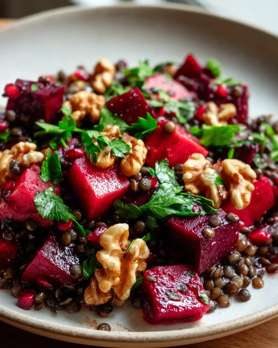 Leckerer Rote Bete Linsen Salat – gesund und einfach!