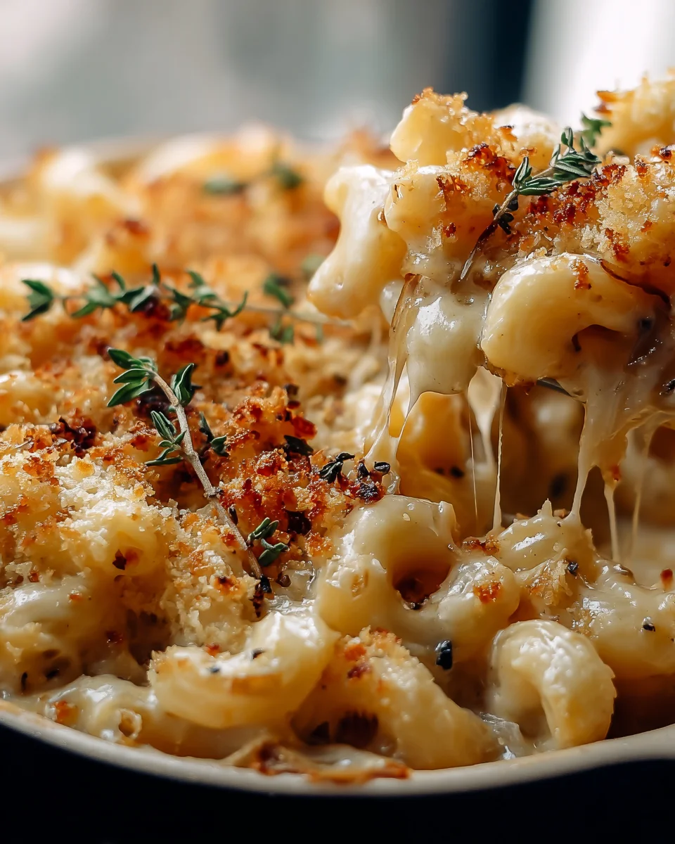 Genussvolles French Onion Soup Mac Cheese Rezept für Käseliebhaber