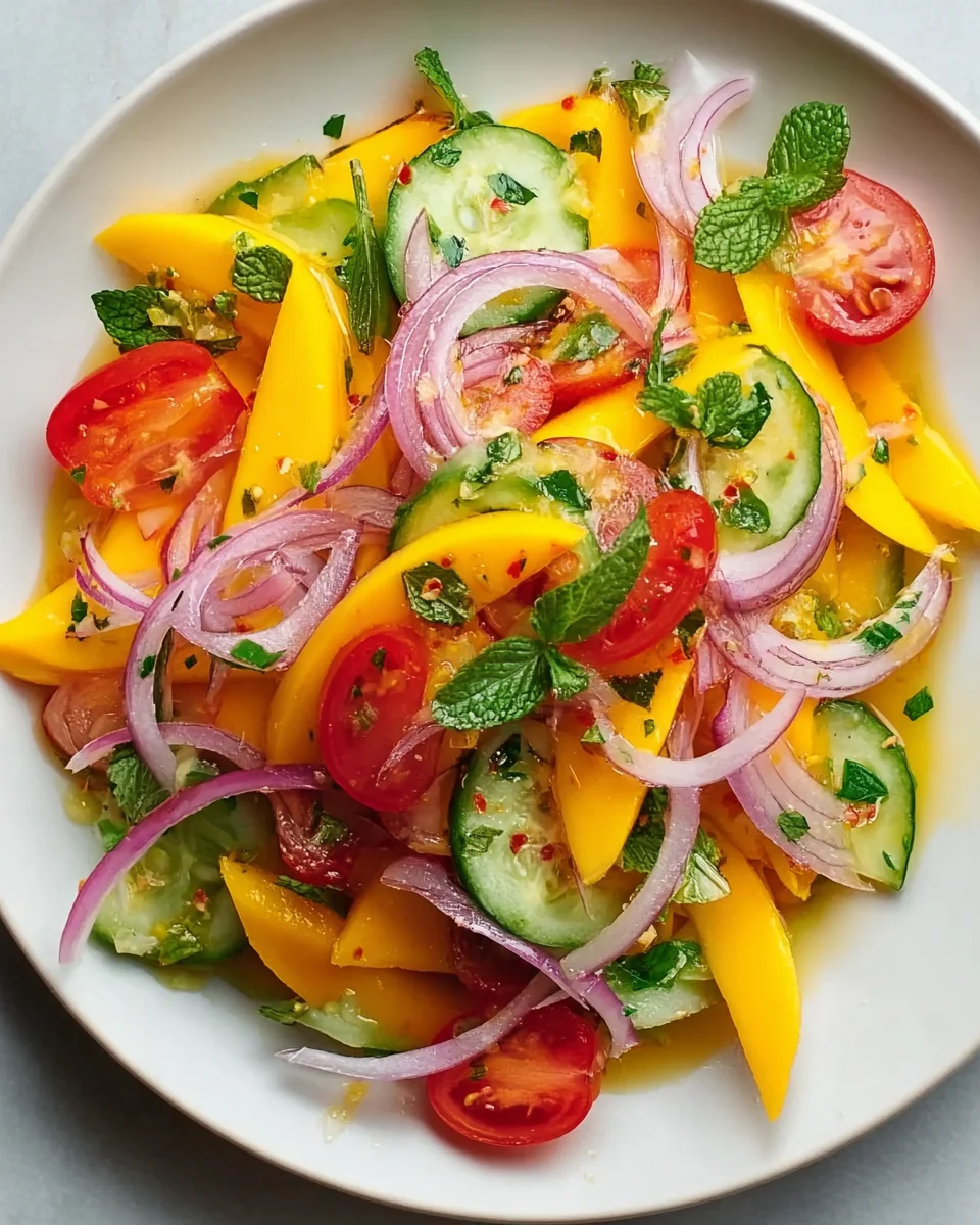 Erfrischender Mango-Salat mit Limetten-Dressing Rezept