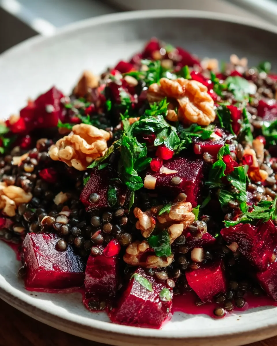 Leckerer Rote Bete Linsen Salat – gesund und einfach!