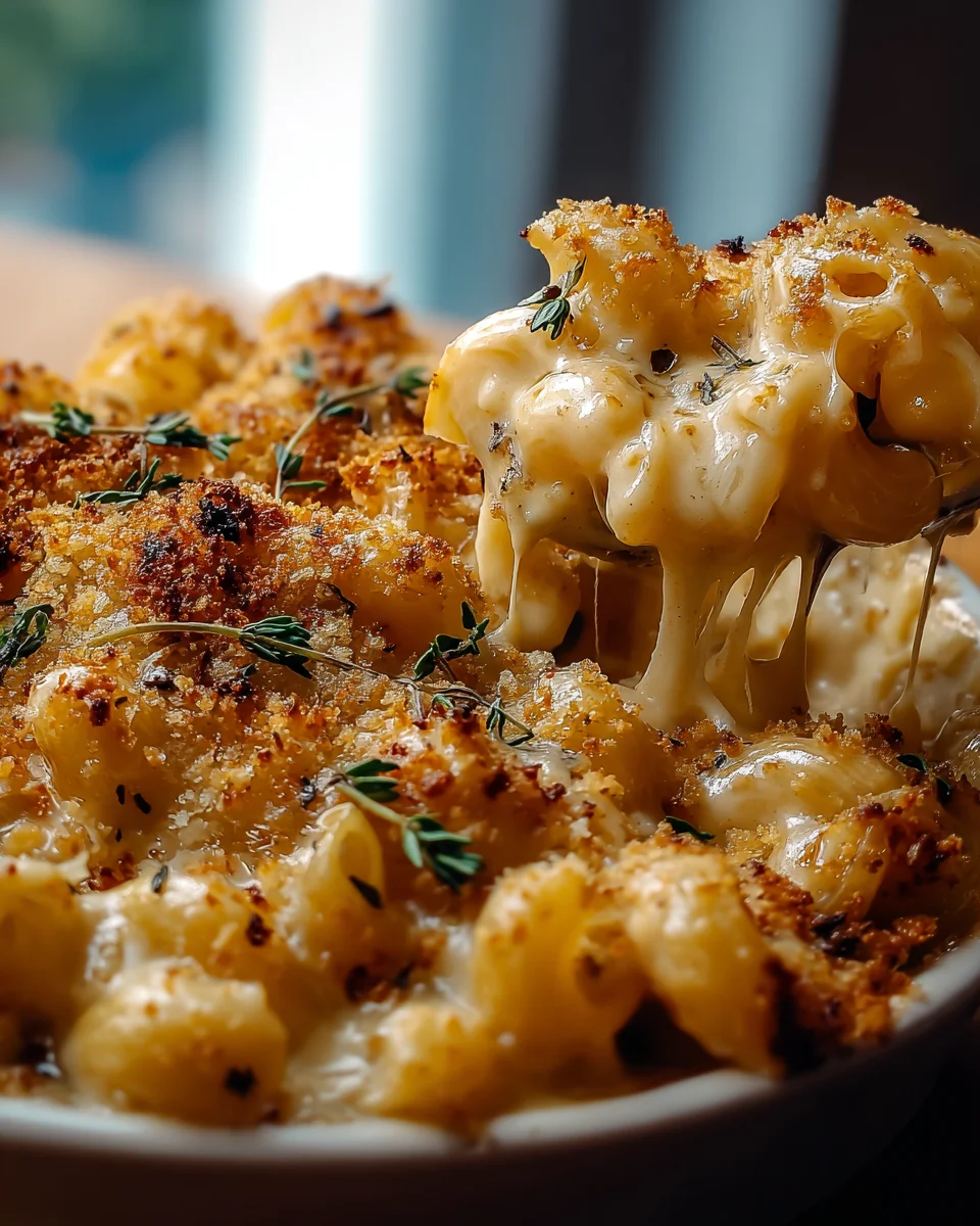 Genussvolles French Onion Soup Mac Cheese Rezept für Käseliebhaber