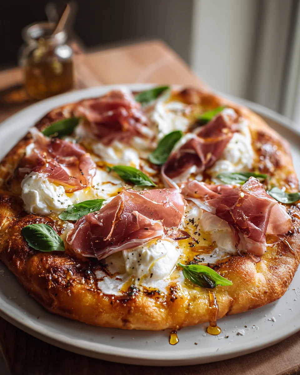 Beef Prosciutto und Honig Burrata Pizza – Geschmackserlebnis!