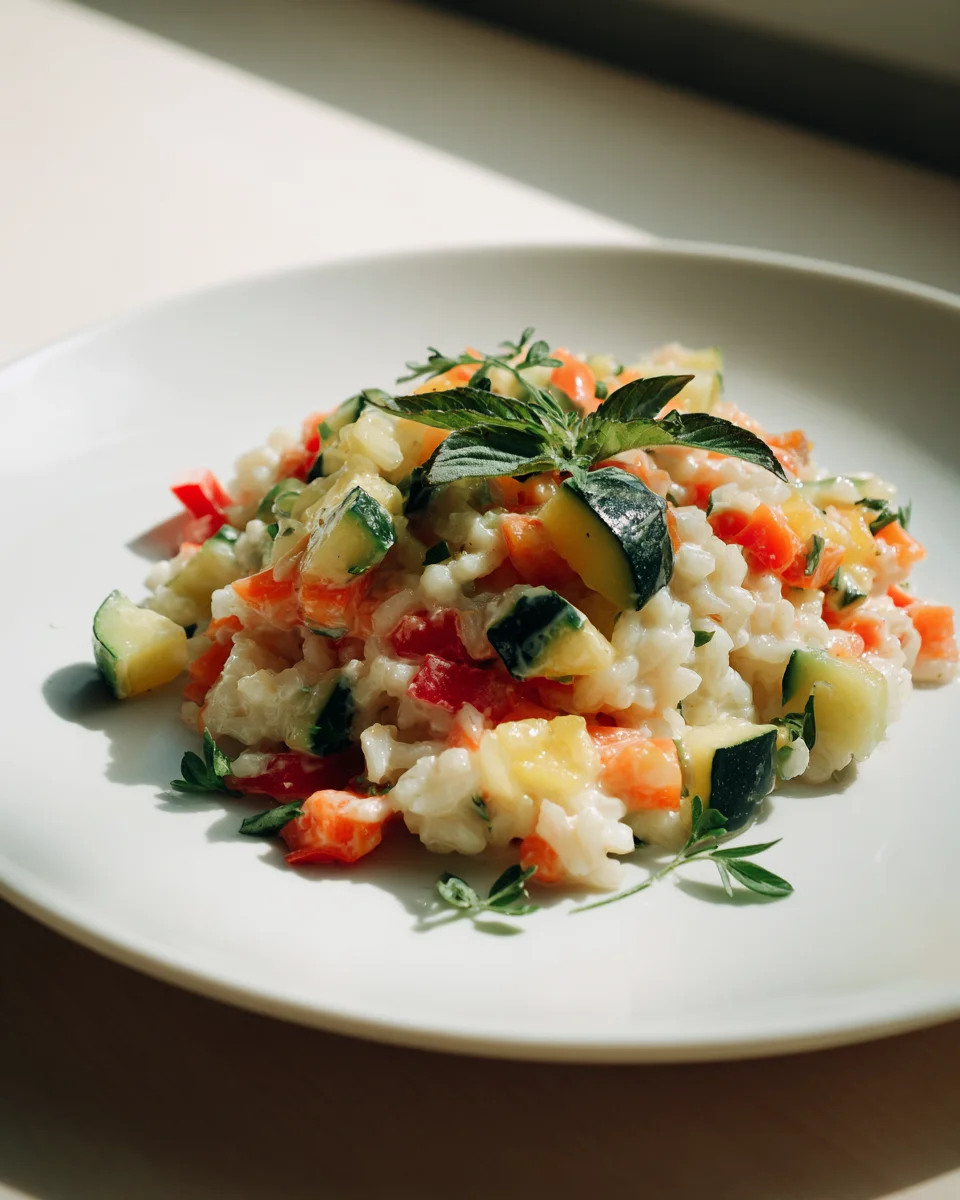 Reis mit Gemüse & Frischkäse-Sauce: Schnell & cremig genießen