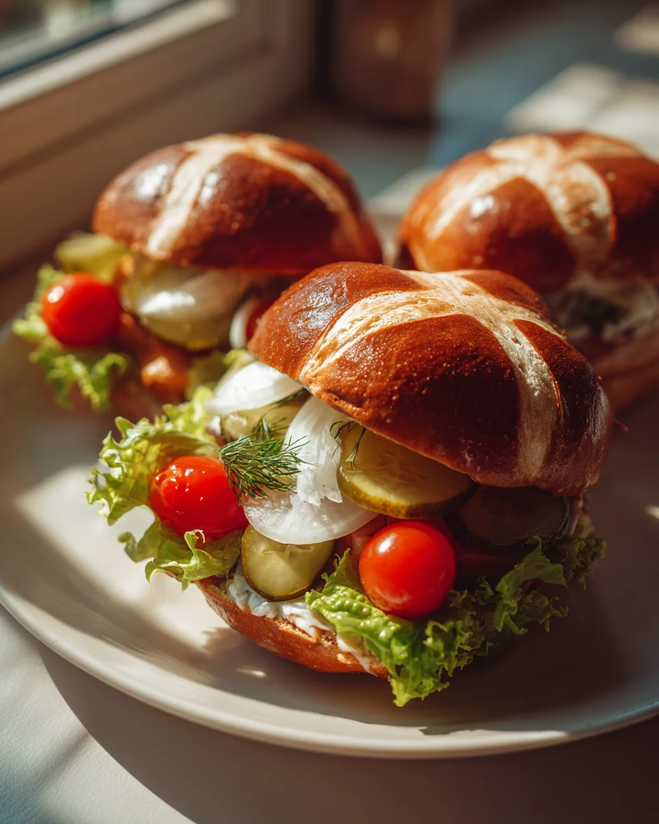 Mini Laugen Burger mit Rinderleberkäse – einfach unwiderstehlich!