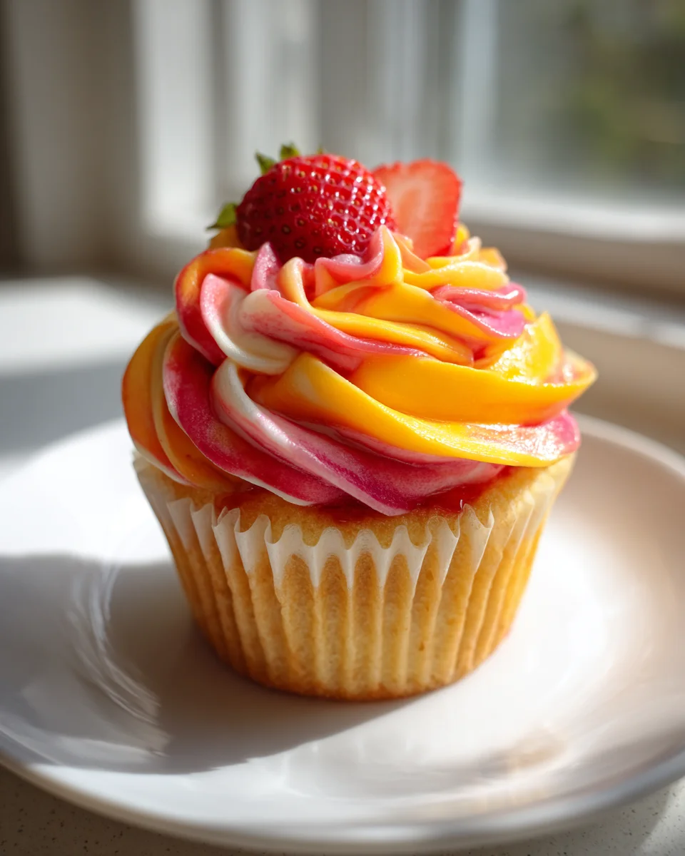 Mango-Erdbeer Sunset Cupcakes: Fruchtiger Sommergenuss!