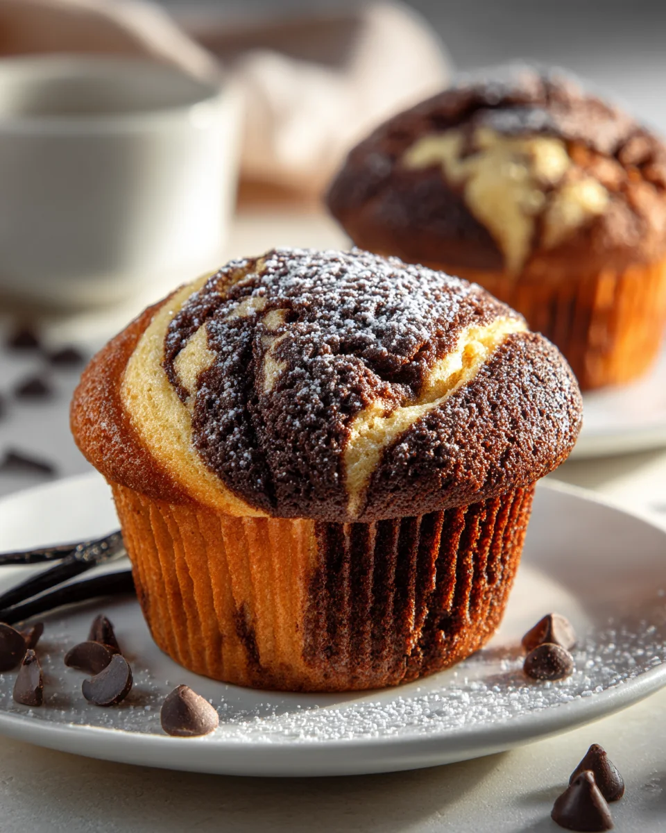 Fluffige Schoko-Vanille Swirl Muffins – einfach unwiderstehlich!