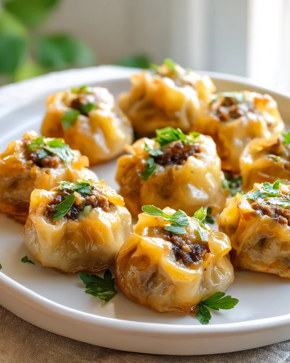 Knusprige Air Fryer Cheeseburger Dumpling Bites – Schnell!