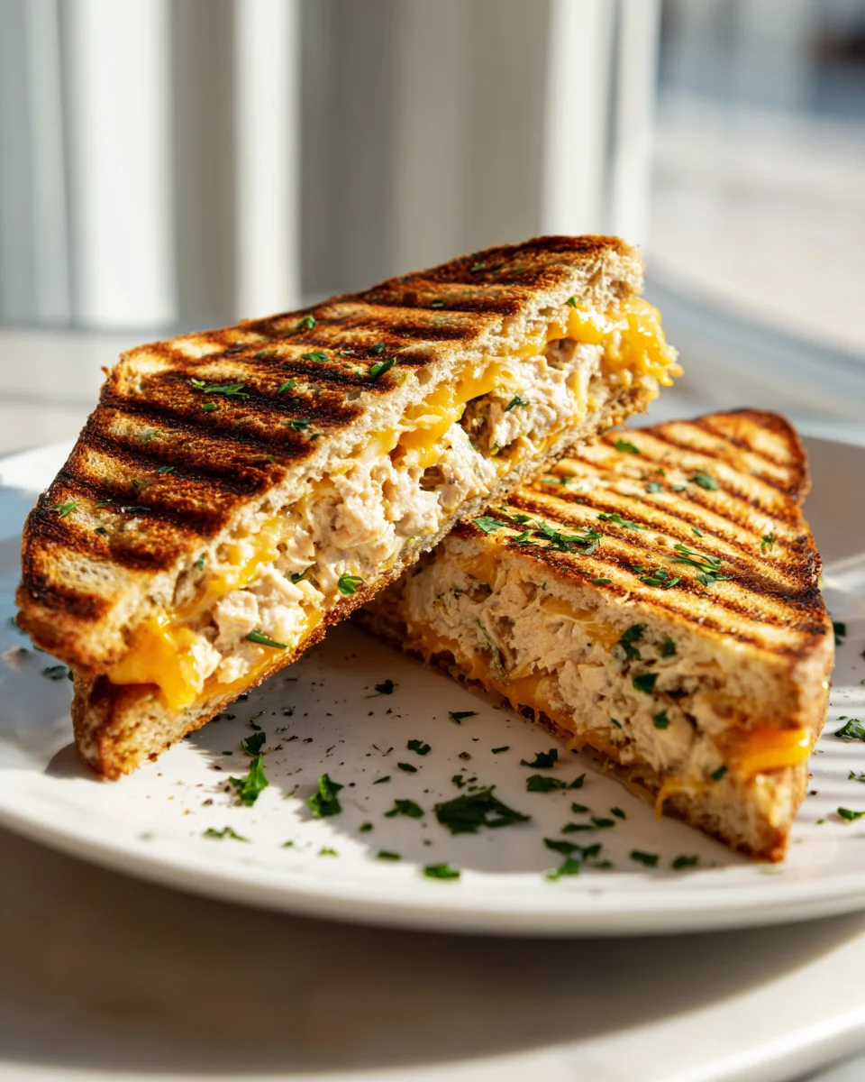 Crunchy Tuna Melt Panini mit Cheddar: Blitzrezept für Genießer.