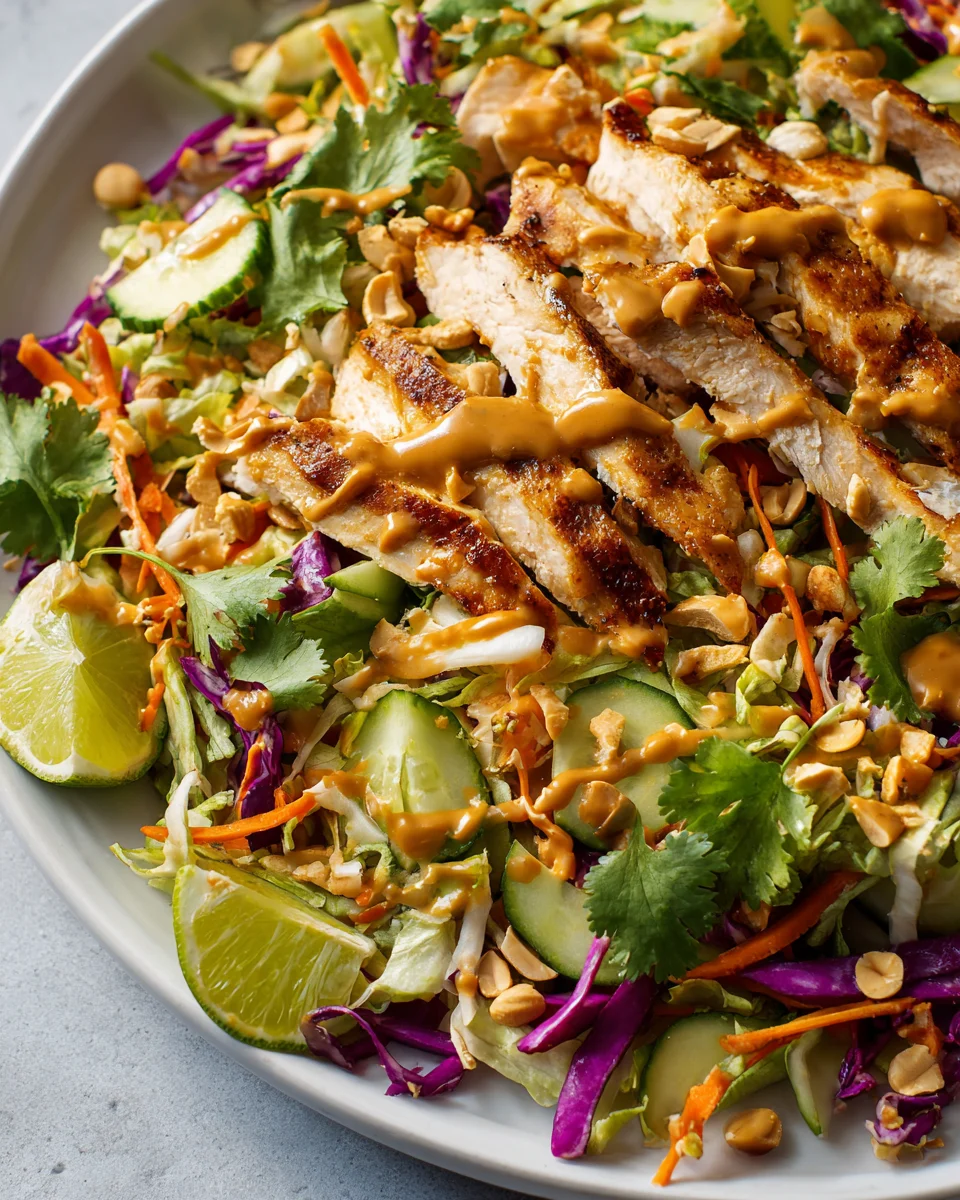 Köstlicher Thai Erdnuss Hähnchen Salat Rezept – Schnell & Lecker!