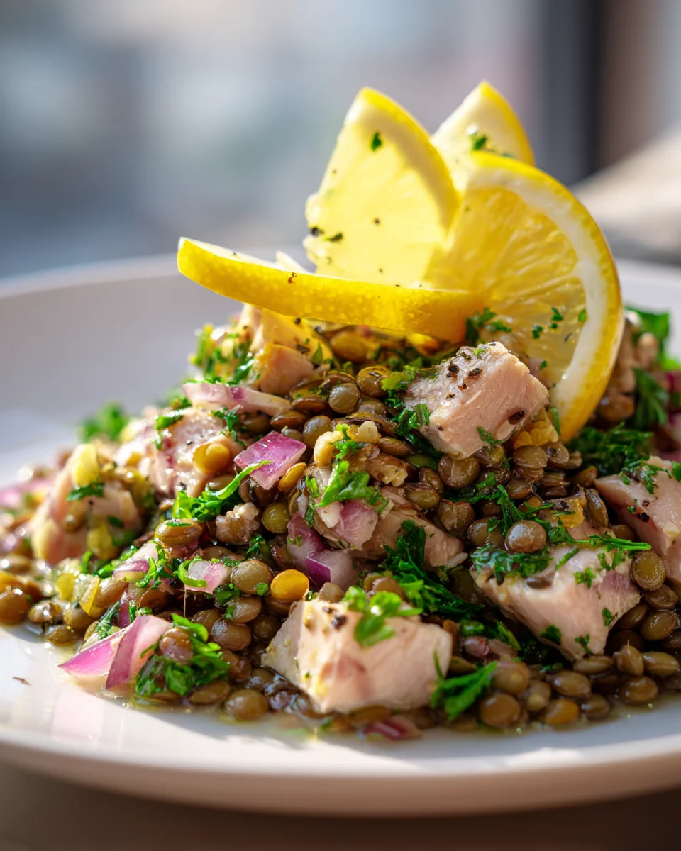 Dein Rezept: Linsensalat mit Thunfisch & Zitronen Vinaigrette