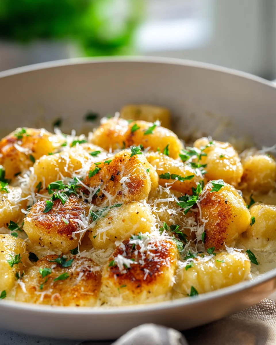 Knusprige Knoblauch-Parmesan Gnocchi Pfanne – Lecker & Schnell
