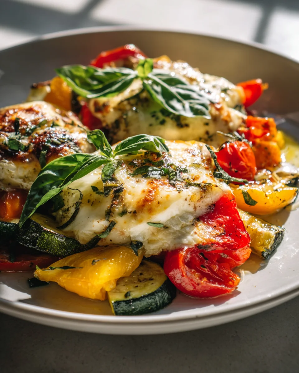 Überbackener Mozzarella auf Ofengemüse – Lecker & Gesund