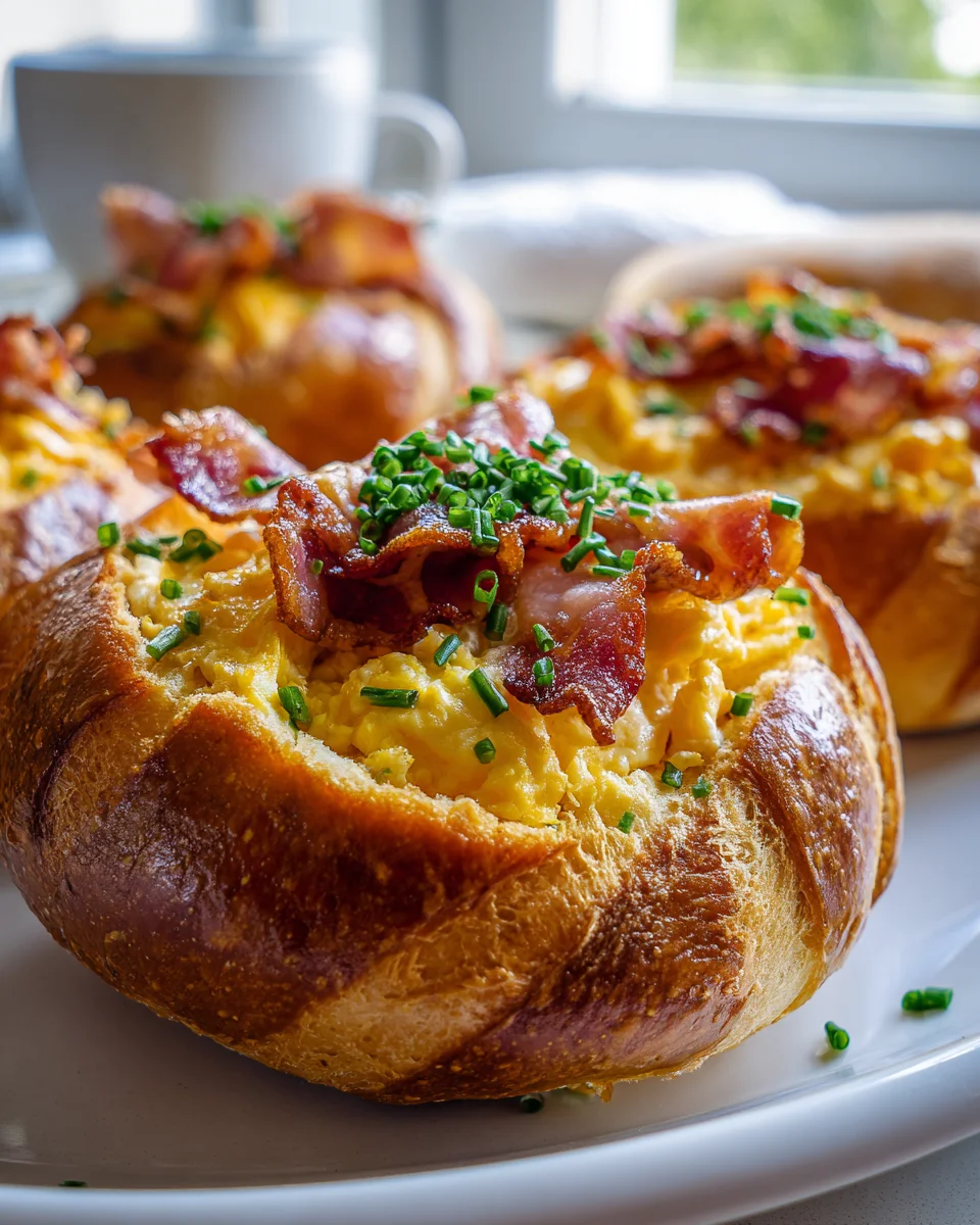 Perfekte Frühstücksbrötchen: Ei, Beef Bacon & Käse-Genuss