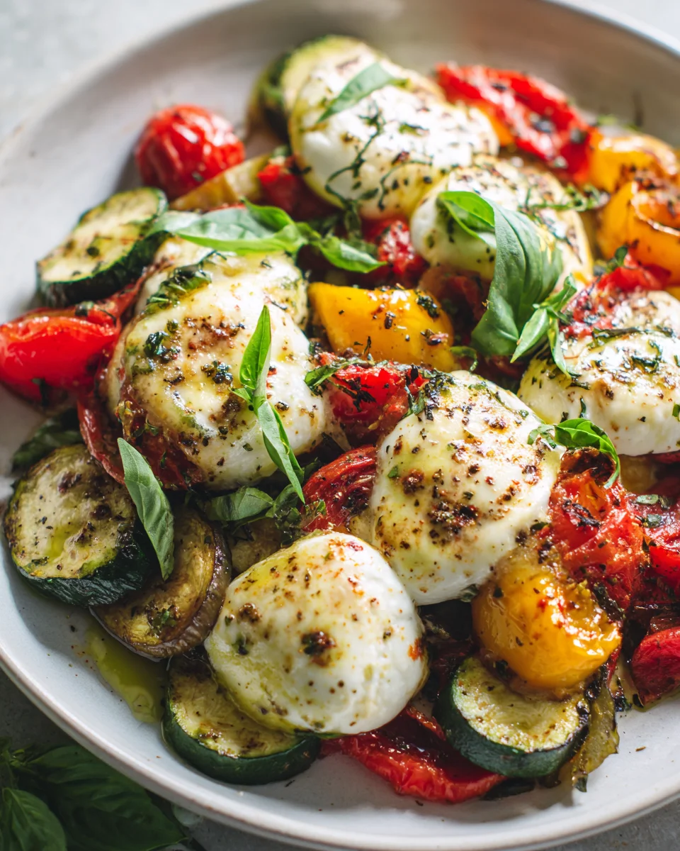 Überbackener Mozzarella auf Ofengemüse – Lecker & Gesund
