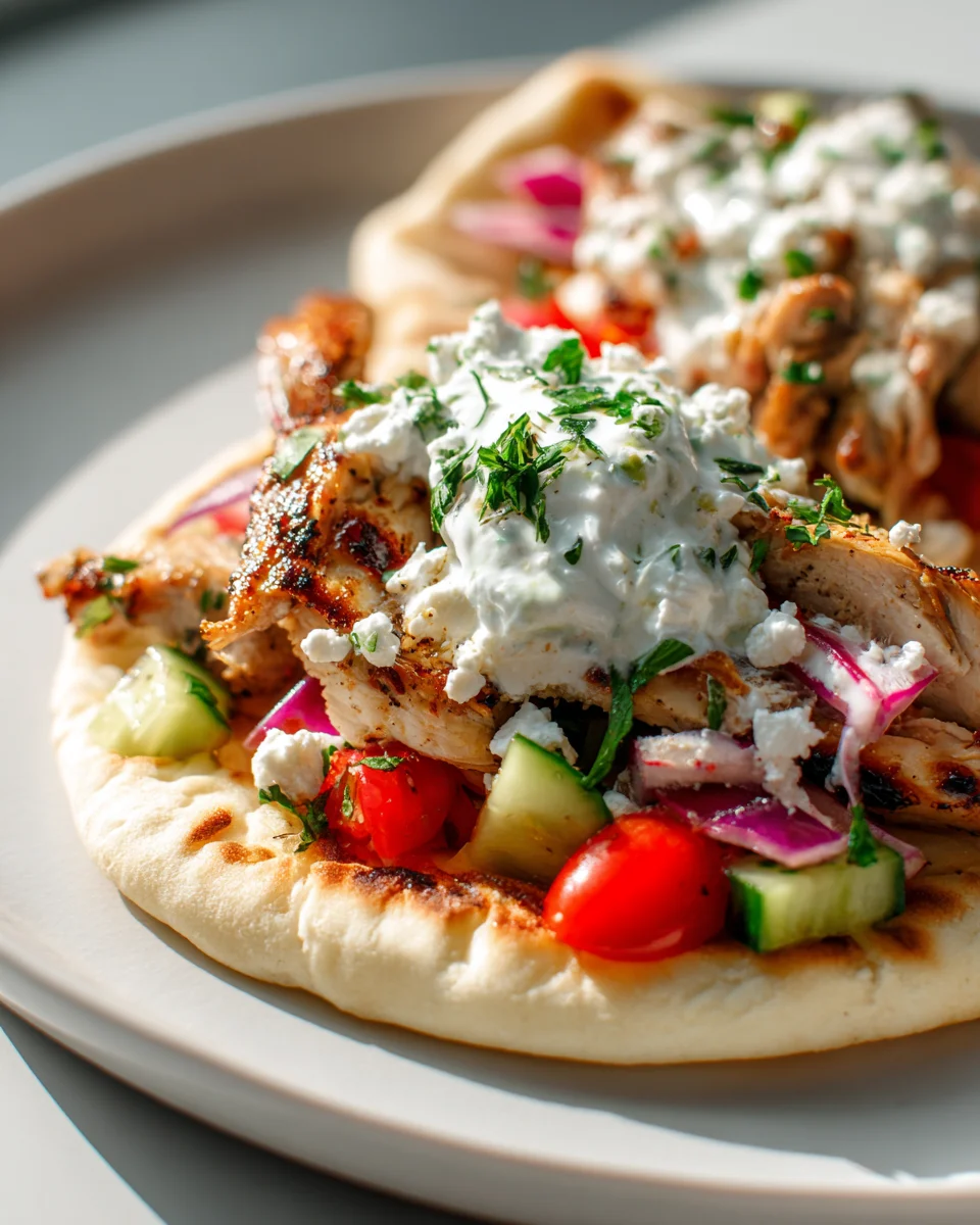 Hähnchen-Gyros Mediterran: Cremiges Feta-Tzatziki Rezept