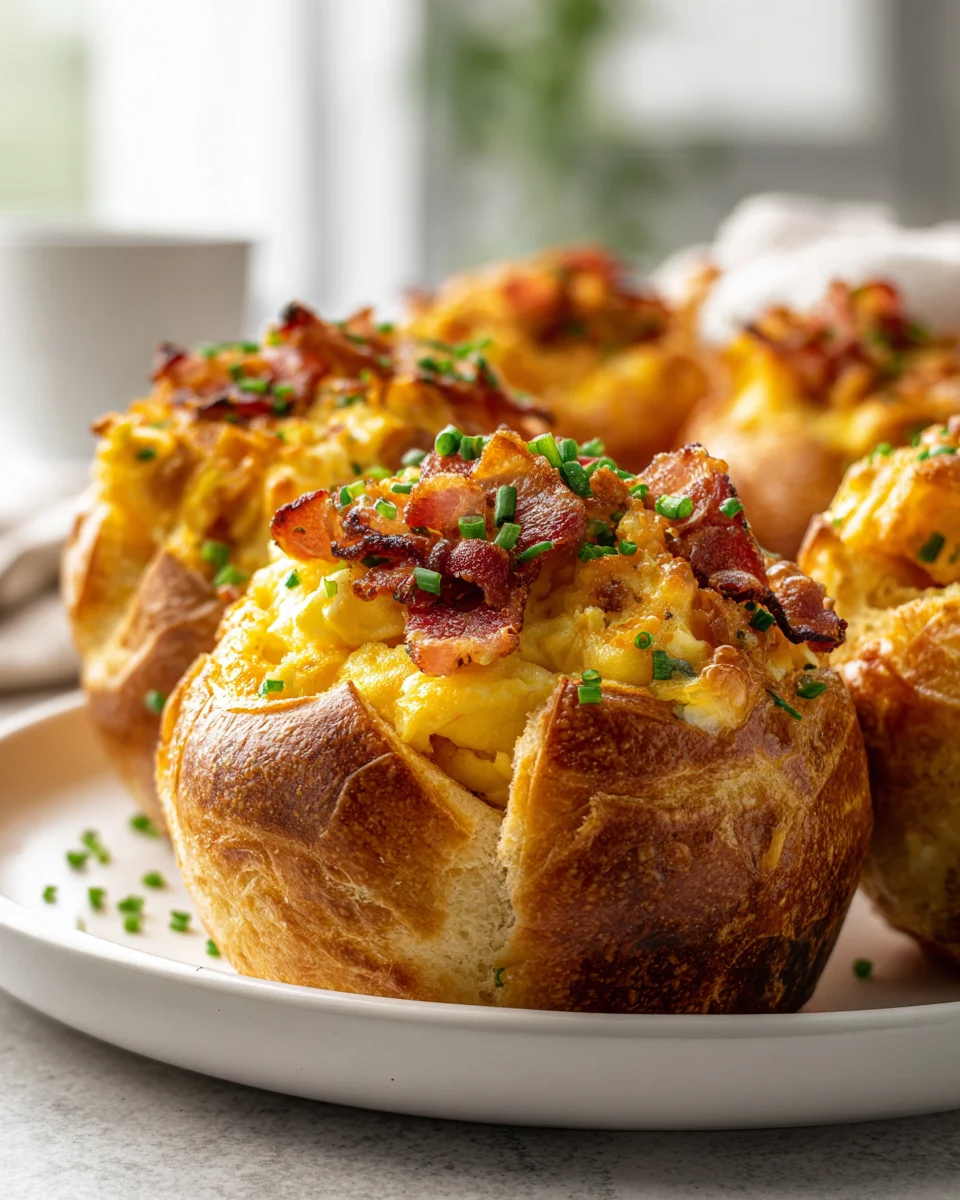 Perfekte Frühstücksbrötchen: Ei, Beef Bacon & Käse-Genuss