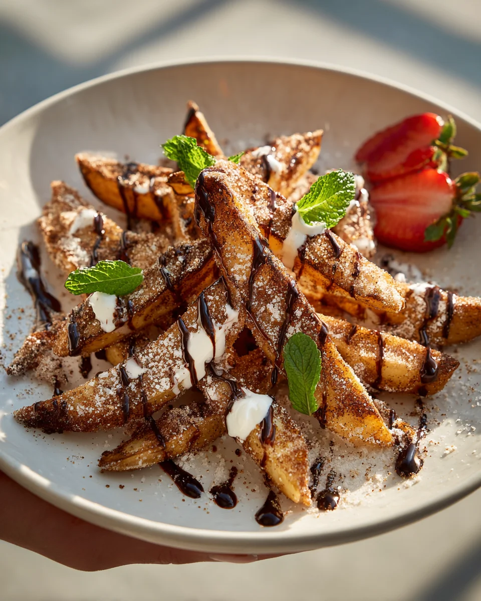 Himmlische Knusprige Apfel-Pommes Nachos mit Schoko-Drizzle