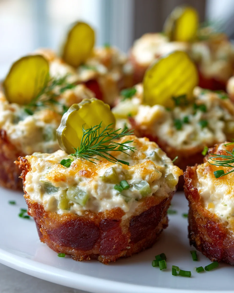 Leckere Käse-Dill-Gurken Rinderspeck-Shots – Schnell & Knusprig