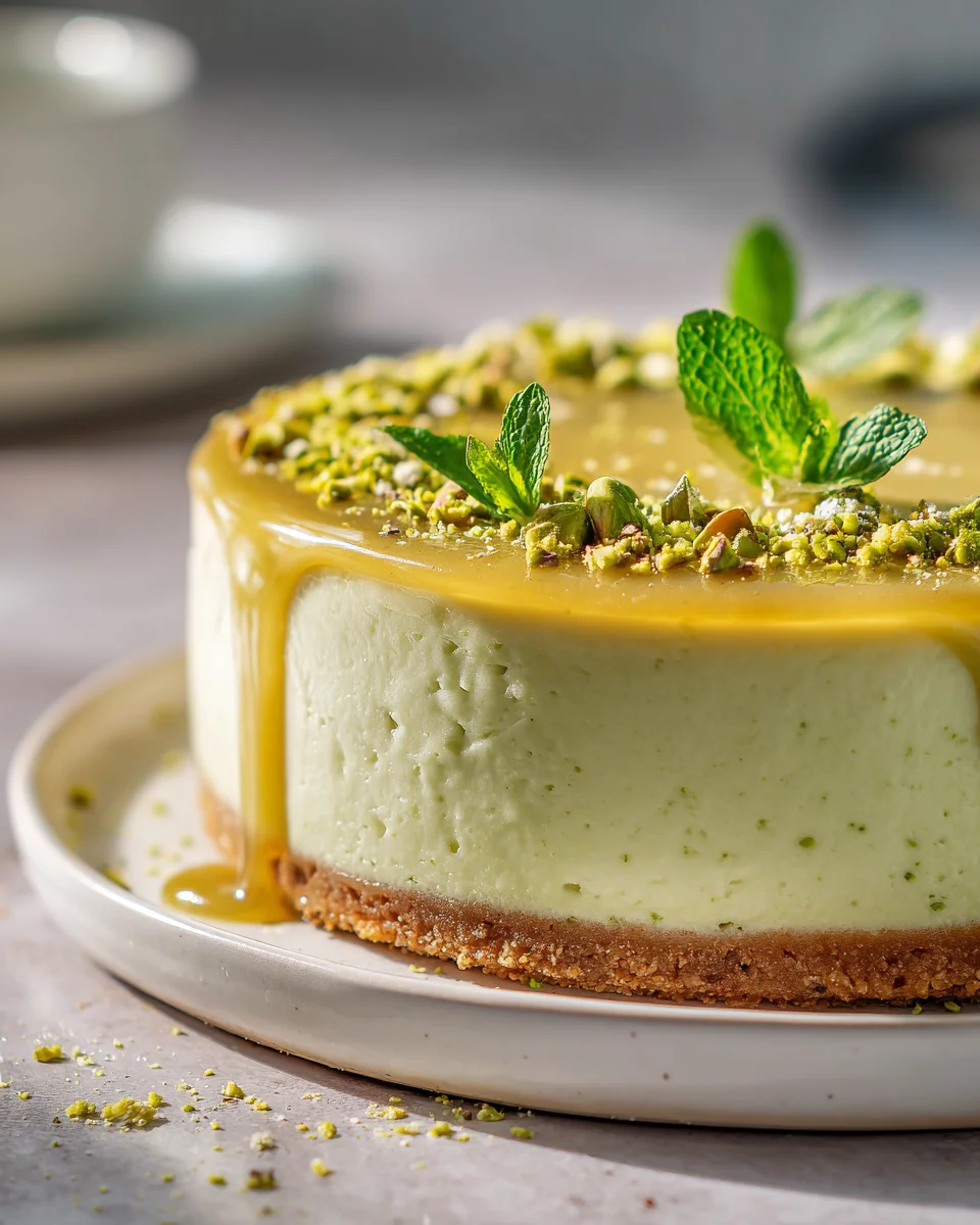 Pistazien Cheesecake mit Himnon-alcoholic beer Topping – WoW!