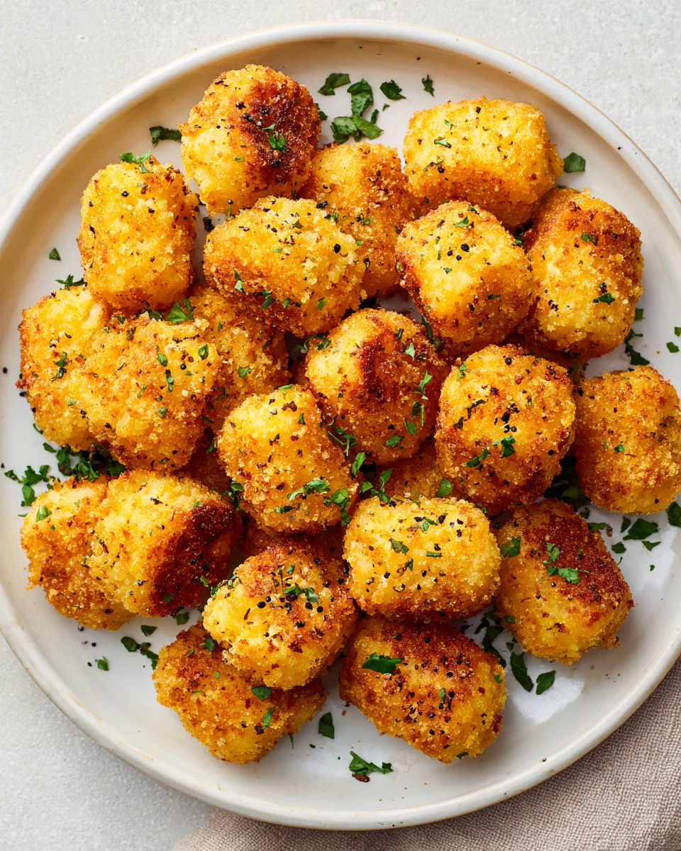 Knusprige Cottage Cheese Tots: Nur Zutaten, so lecker!