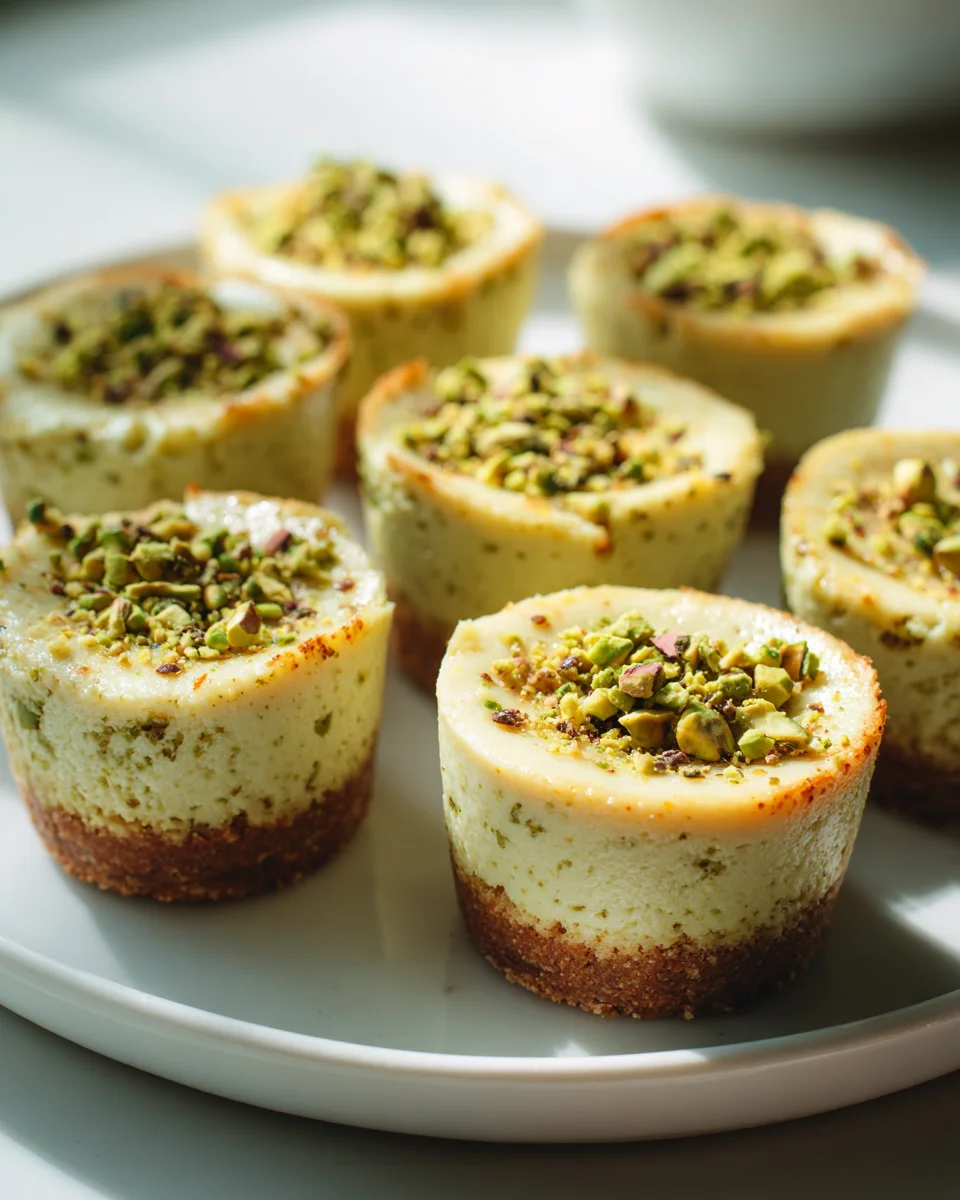 Mini Pistazien-Cheesecakes: Einfach aus der Muffinform