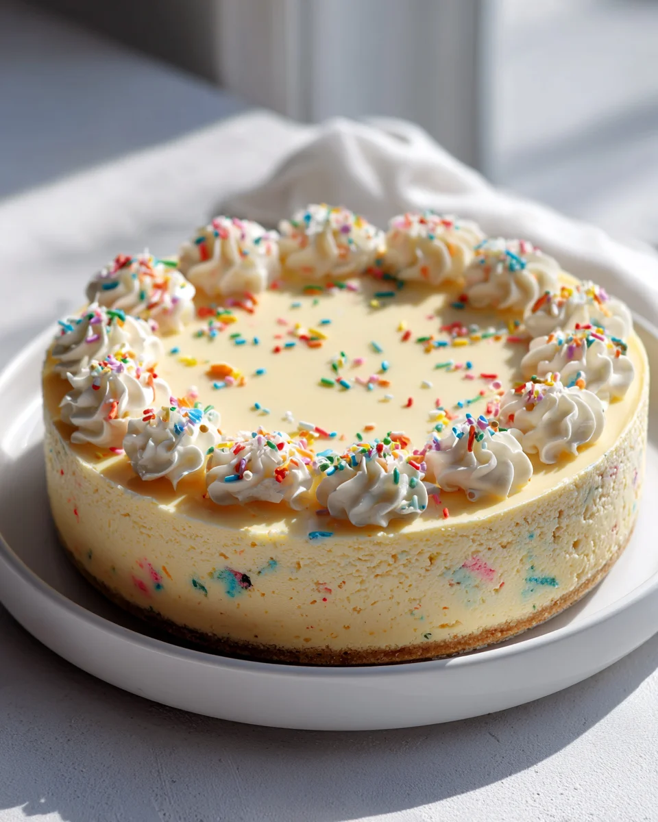 Bunter Funfetti Geburtstagskäsekuchen – fix & ohne Backen!