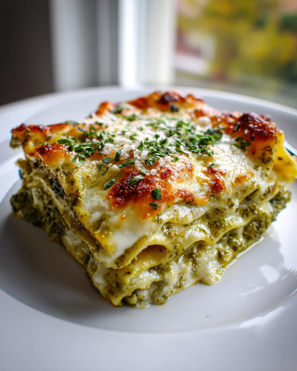 Cremige Pesto Lasagne mit Mozzarella: Einfach köstlich!
