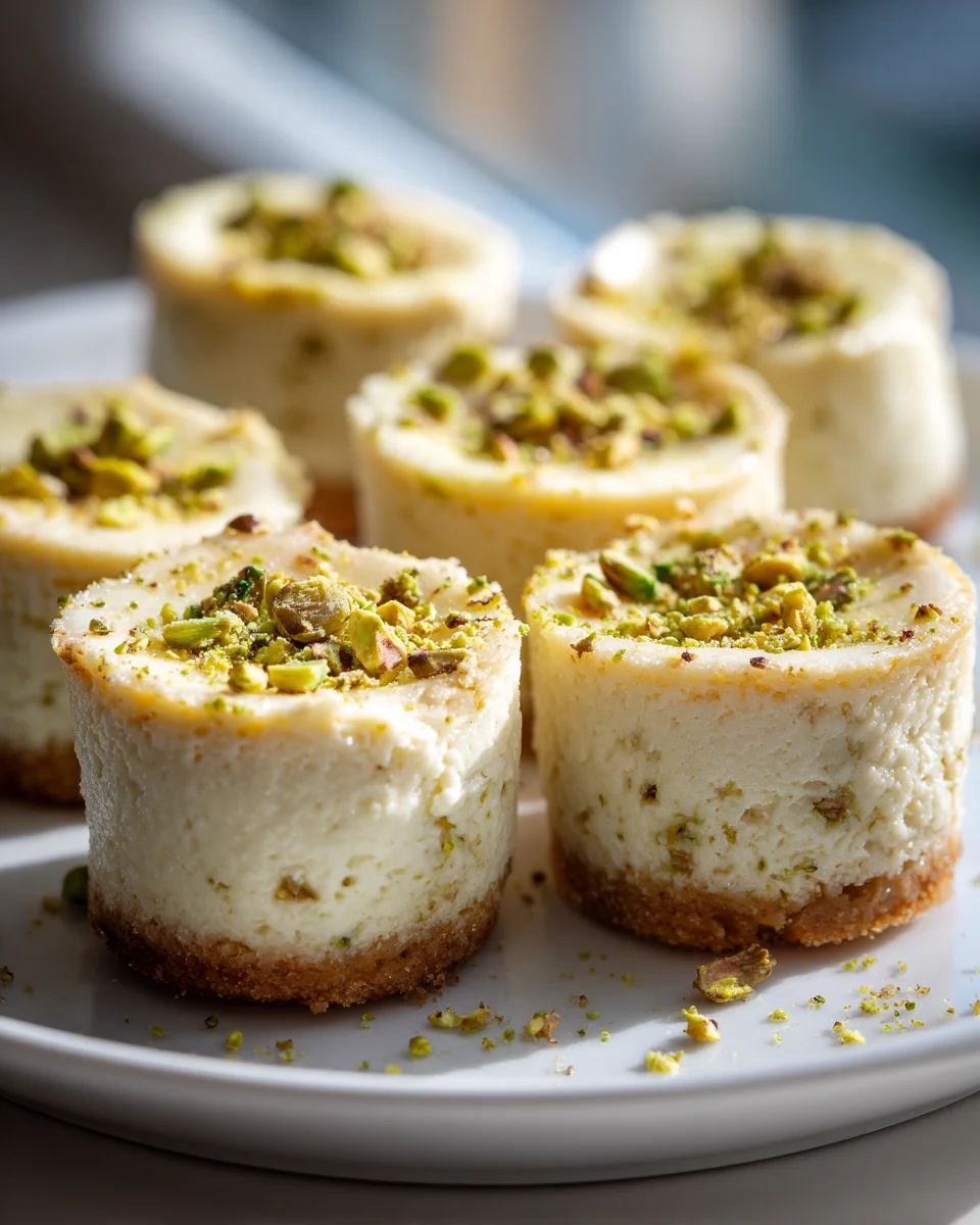 Mini Pistazien-Cheesecakes: Einfach aus der Muffinform
