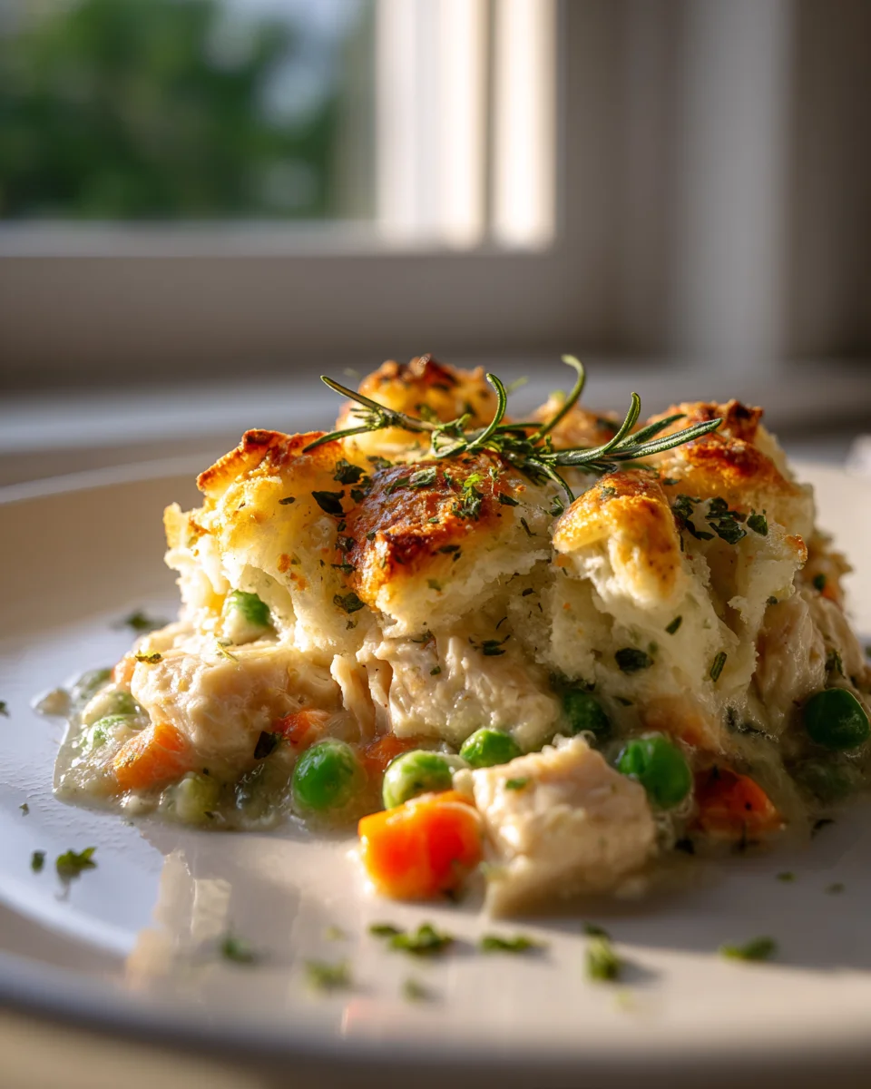 Rosemarin-Hähnchen-Pot Pie mit Kartoffelkruste – Herzhaft!