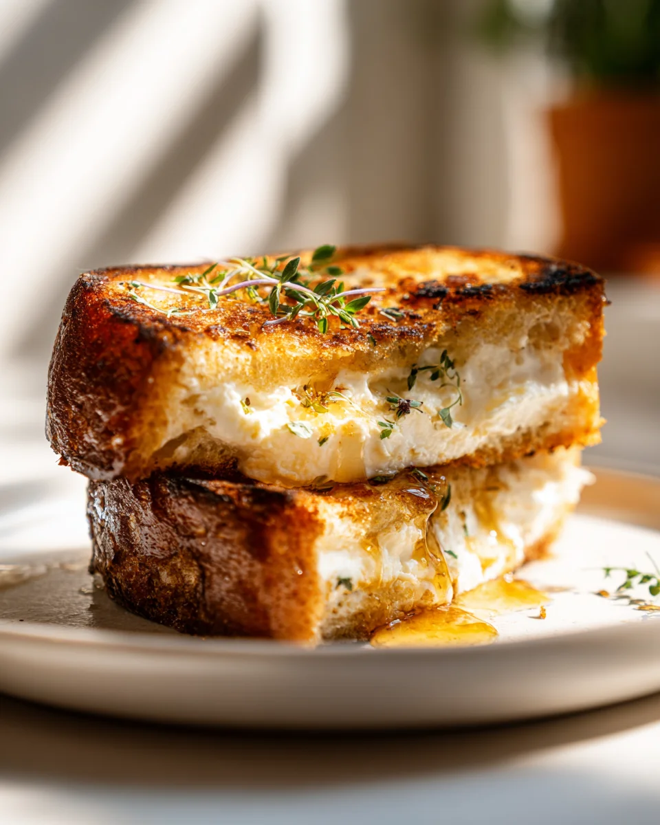 Köstliches Ziegenkäse-Grilled Cheese mit Honig Rezept