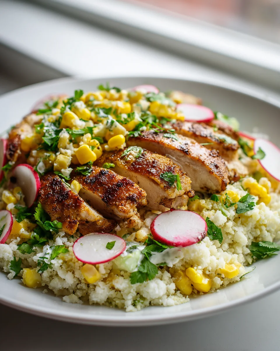 Schnelle Low Carb Chicken Blumenkohlreis Bowl – Gesund genießen!