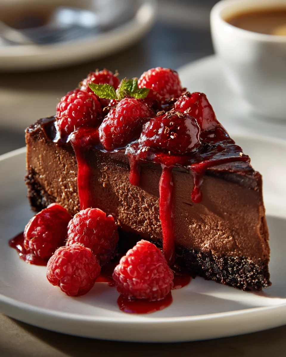 Dunkle Schoko Himbeer Cheesecake Rezept – unwiderstehlich gut!