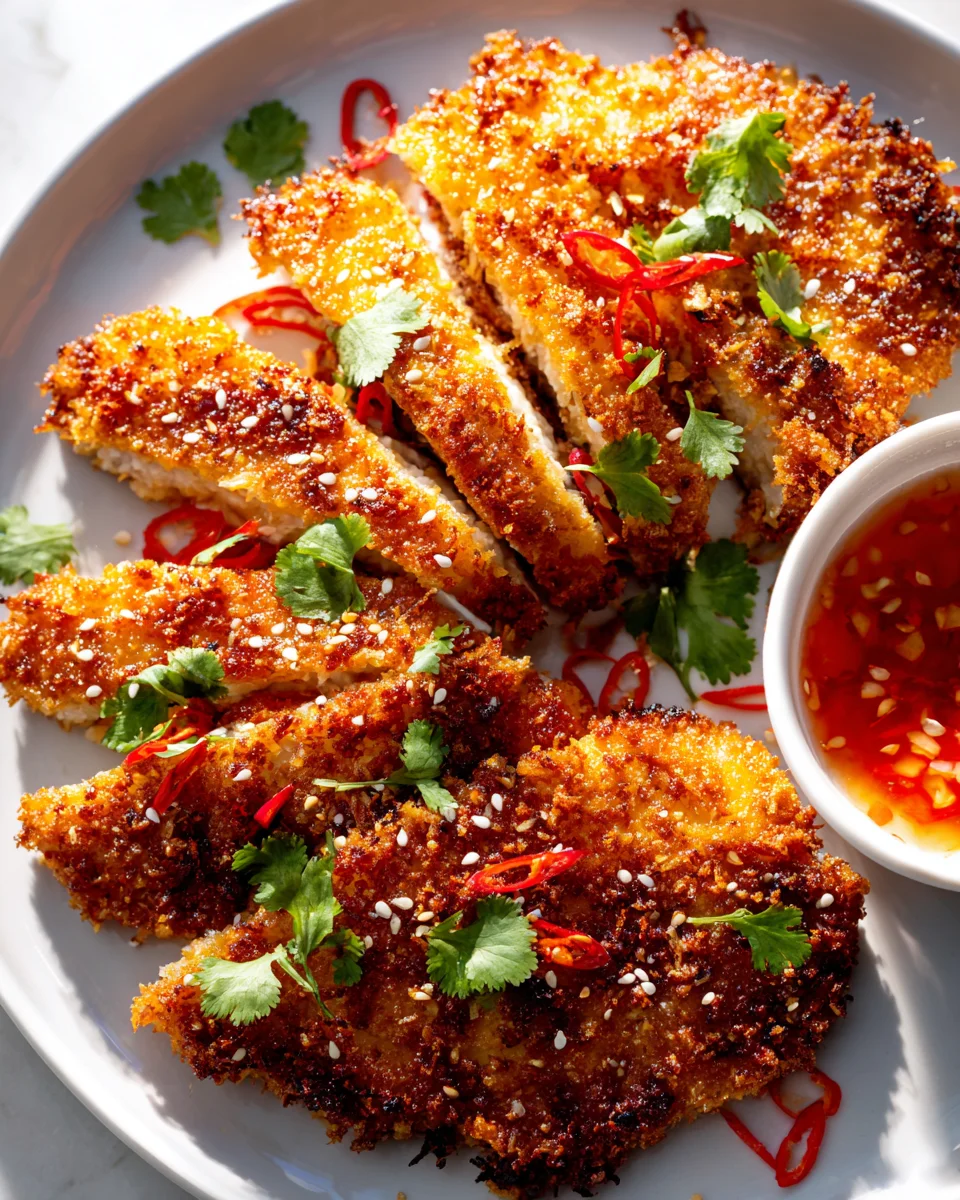 Knusprige Thai Kokos Hähnchenschnitzel Rezept – Schnell & Lecker