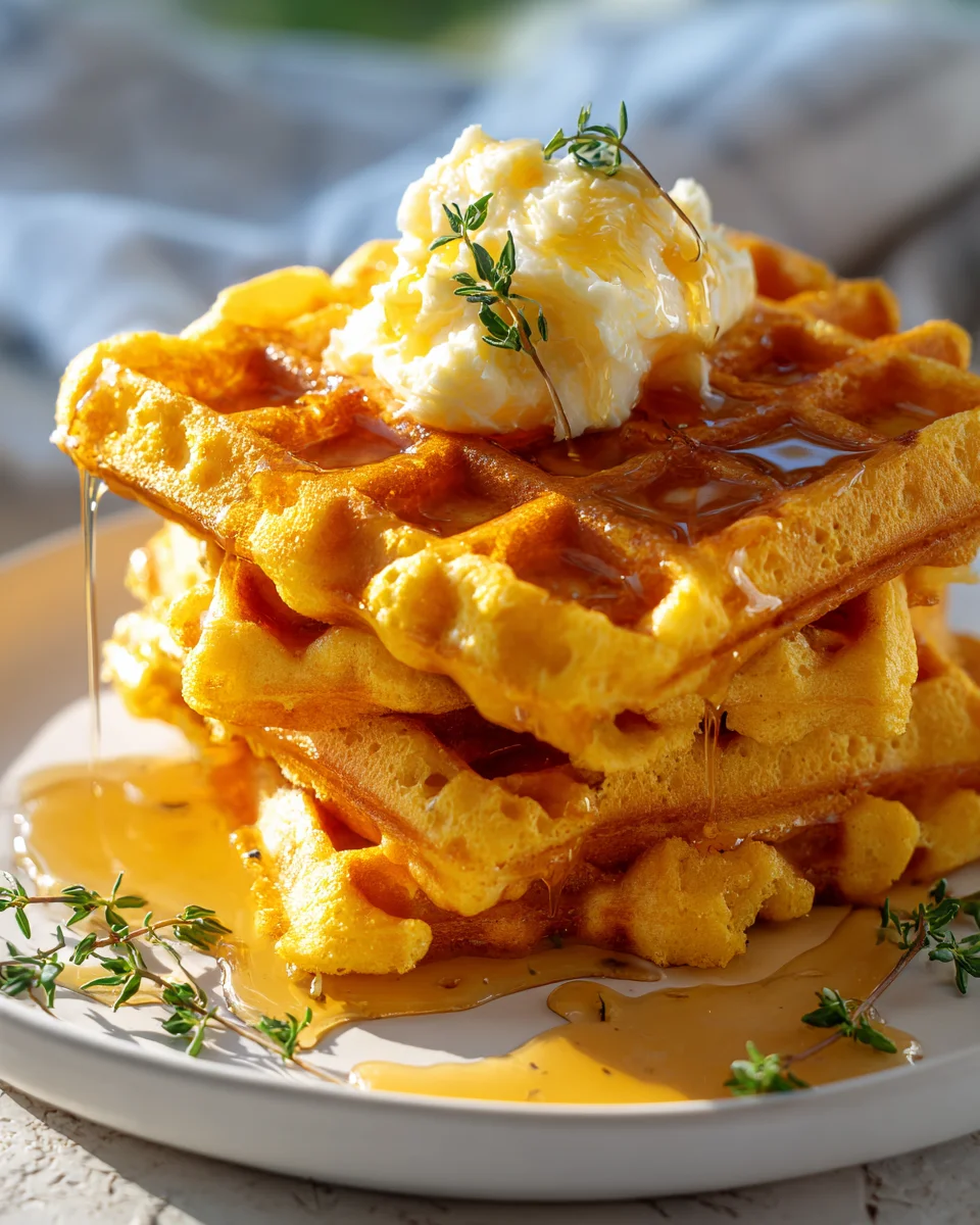 Knusprige Maisbrot-Waffeln mit Honigbutter – Ein Genuss!