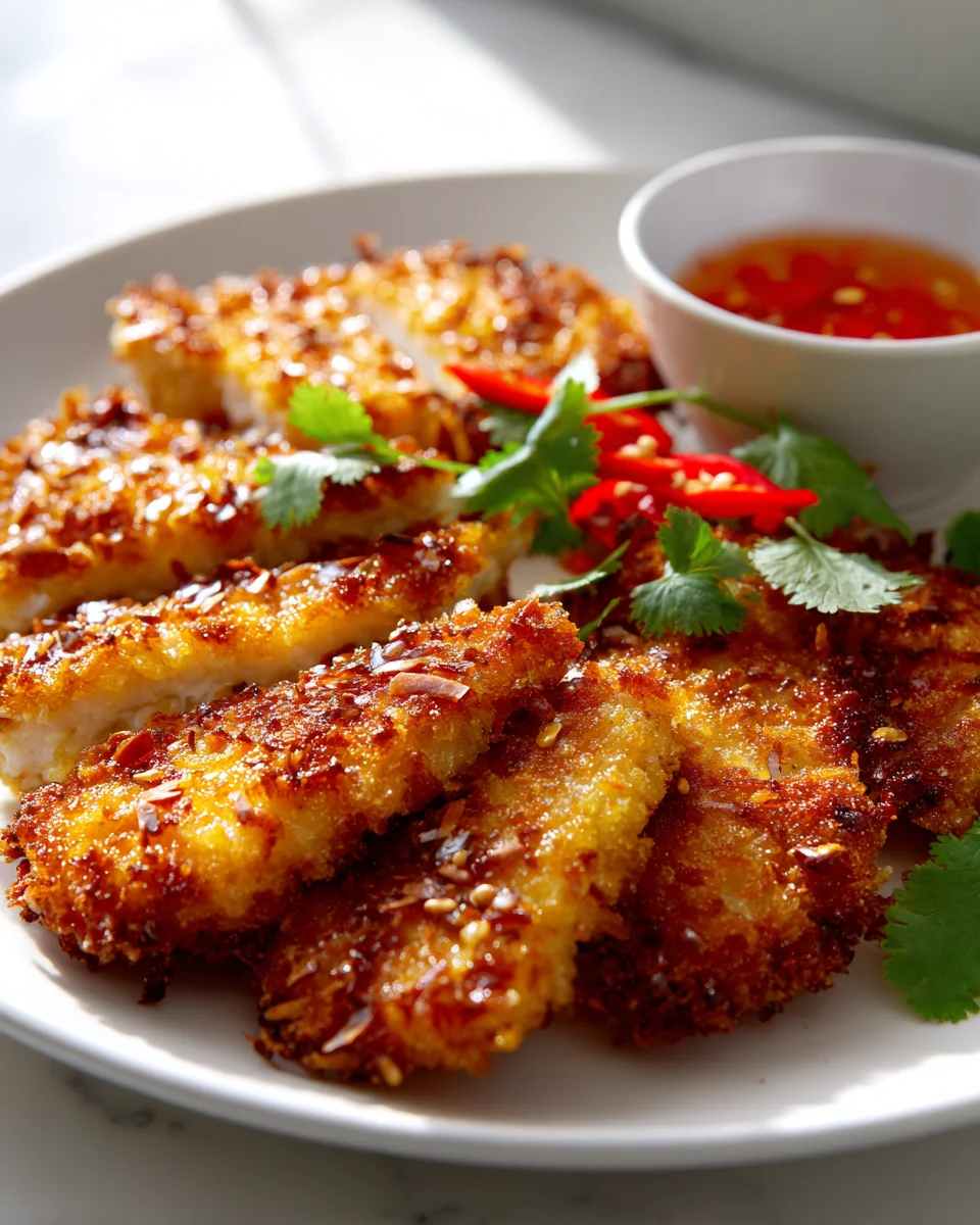 Knusprige Thai Kokos Hähnchenschnitzel Rezept – Schnell & Lecker