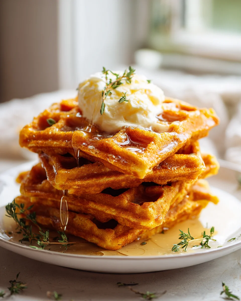 Knusprige Maisbrot-Waffeln mit Honigbutter – Ein Genuss!
