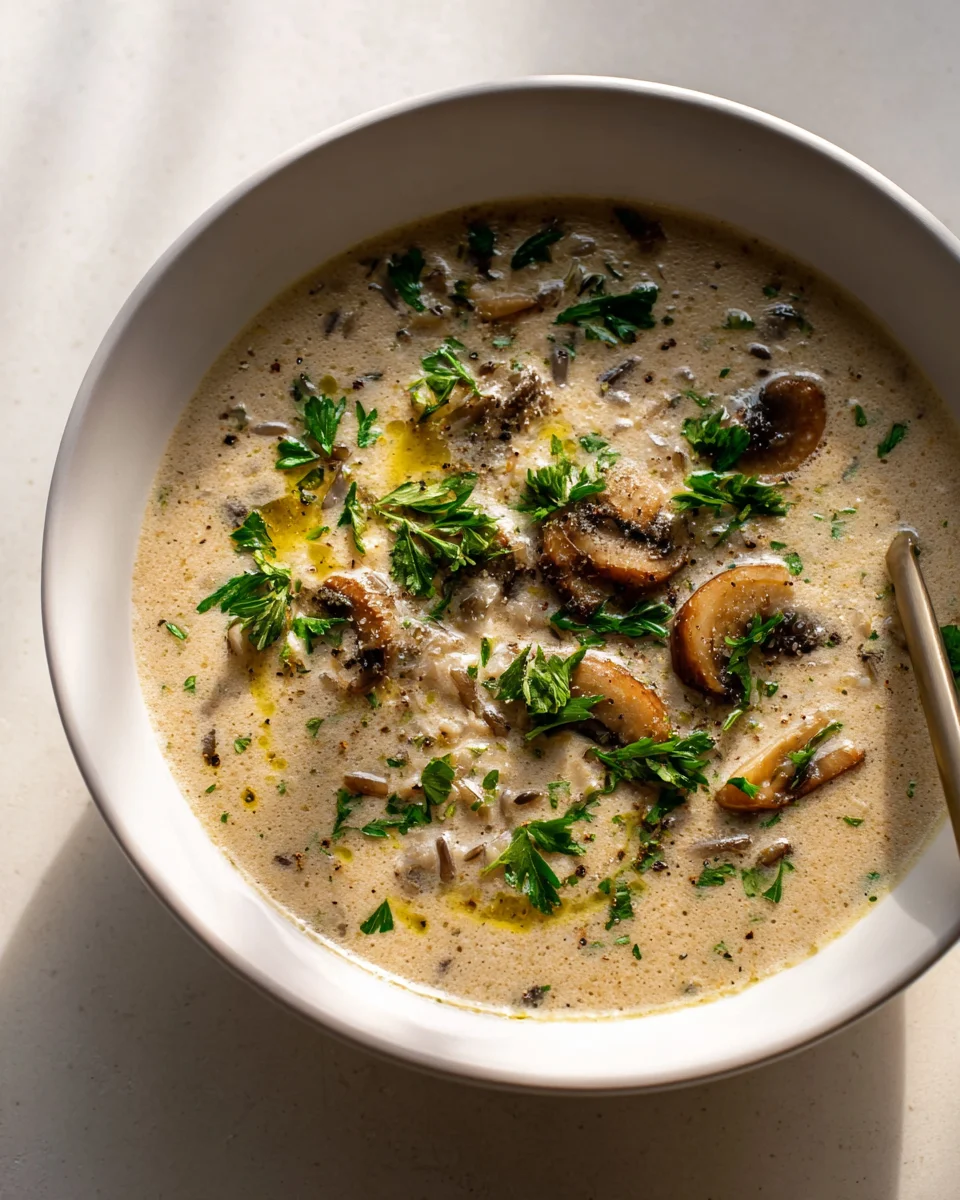 Cremige Pilz-Wildreis Suppe Rezept – Einfach & Lecker!
