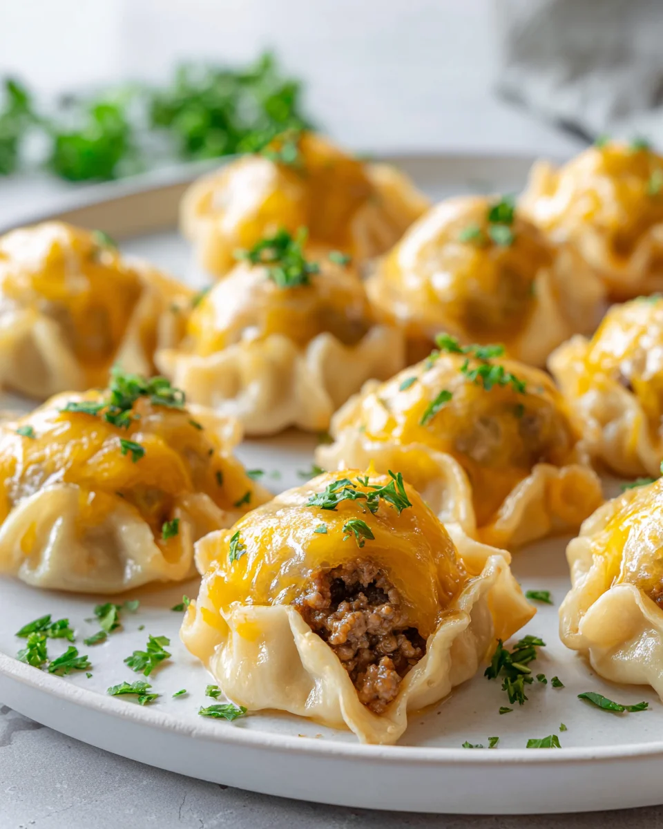 Knusprige Air Fryer Cheeseburger Dumpling Bites – Schnell!