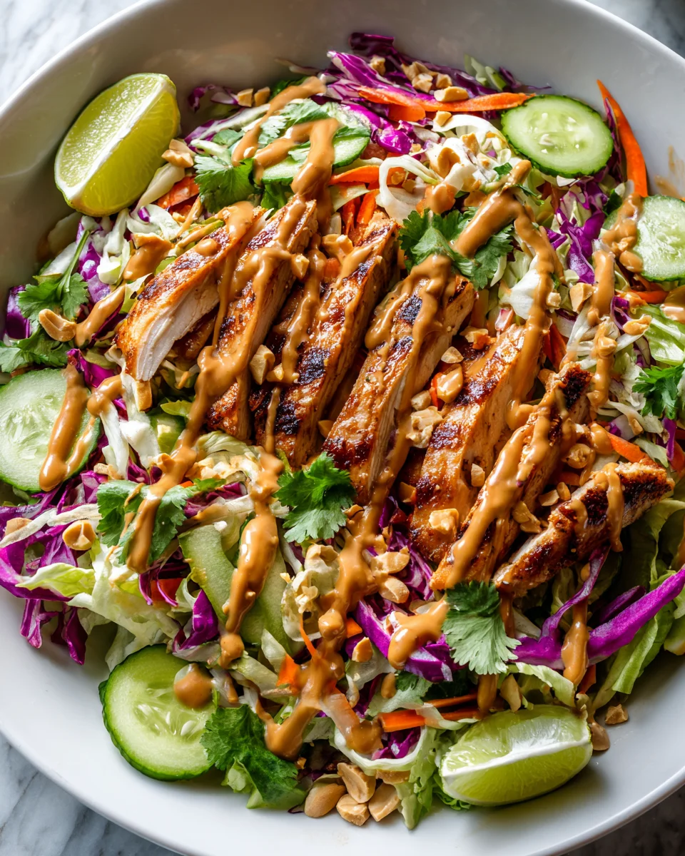 Köstlicher Thai Erdnuss Hähnchen Salat Rezept – Schnell & Lecker!